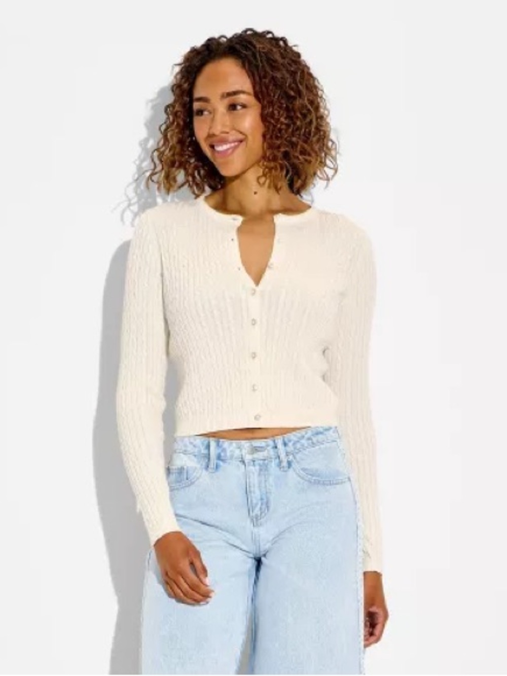 NWT Knit Cropped Wild Fabel Sweater Cardigan Top